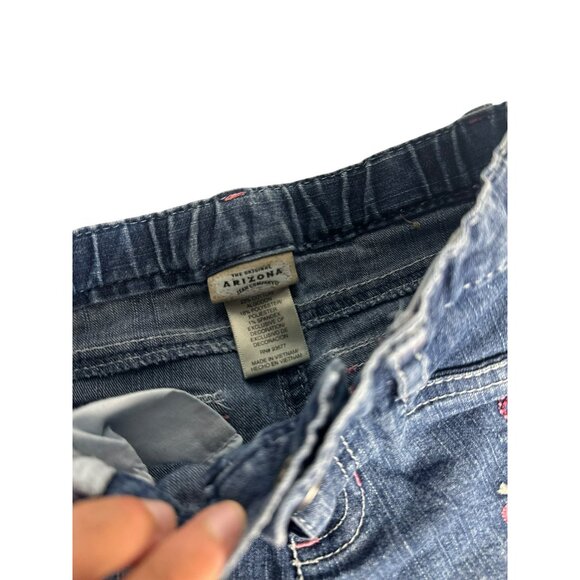 VTG Arizona Jean Co. Girls’ Denim Jean Shorts 3T Embroidered Hearts & Peace Sign - Picture 4 of 6